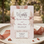 Invitation Blush Dusty Rose Garden Romance Wedding  
