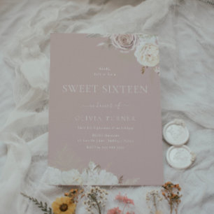 Invitation Blush & Dusty Sweet sixteen rose 16e anniversaire