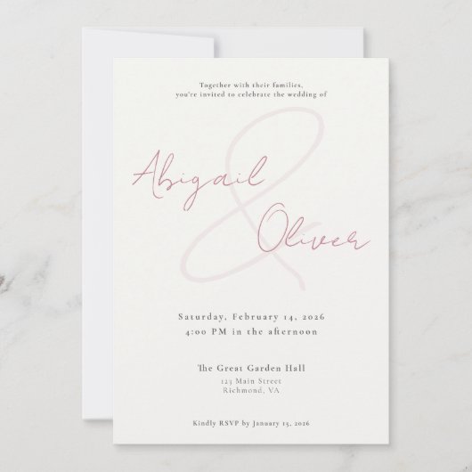 Invitation Blush Elegant & Minimal | Modern & Simple Wedding (Devant)