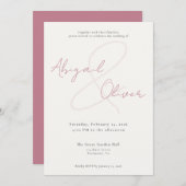 Invitation Blush Elegant & Minimal | Modern & Simple Wedding (Devant / Derrière)