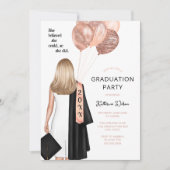 Invitation Blush Elle Croyait Photo Graduation Party (Devant)