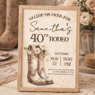 Invitation Blush et Bottes 40e Anniversaire de Rodéo Western
