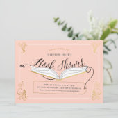 Invitation Blush et Gold Storybook Baby shower personnalisé c (Debout devant)