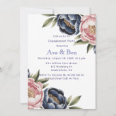 Invitation Blush et Navy Blue Peony (Devant)