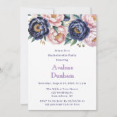 Invitation Blush et Navy Blue Peony Bachelorette Party (Devant)