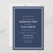 Invitation Blush et Navy Colorblock Photo Party (Dos)