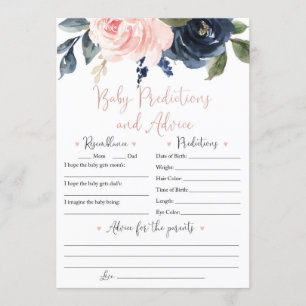 Invitation Blush et Navy, prédictions et conseils pour bébés