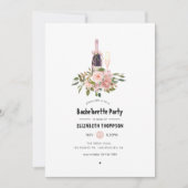 Invitation Blush et Rose Gold Floral Bachelorette Party (Devant)