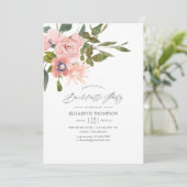 Invitation Blush et Rose Gold Floral Bachelorette Party (Debout devant)