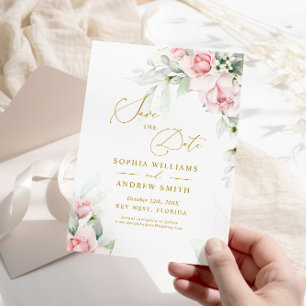 Invitation Blush & Eucalyptus Floral Enregistrer l'invitation