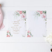 Invitation Blush & Eucalyptus Floral Sweet 16 Anniversaire