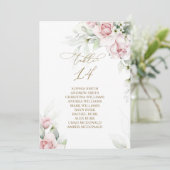 Invitation Blush & Eucalyptus Tableau Numéro 14 Tableau de si (Debout devant)