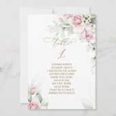 Invitation Blush & Eucalyptus Tableau Numéro 1 Tableau de siè (Devant)