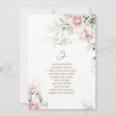 Invitation Blush & Eucalyptus Tableau Numéro 5 Tableau de siè (Devant)