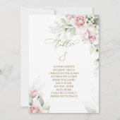 Invitation Blush & Eucalyptus Tableau Numéro 8 Tableau de siè (Devant)