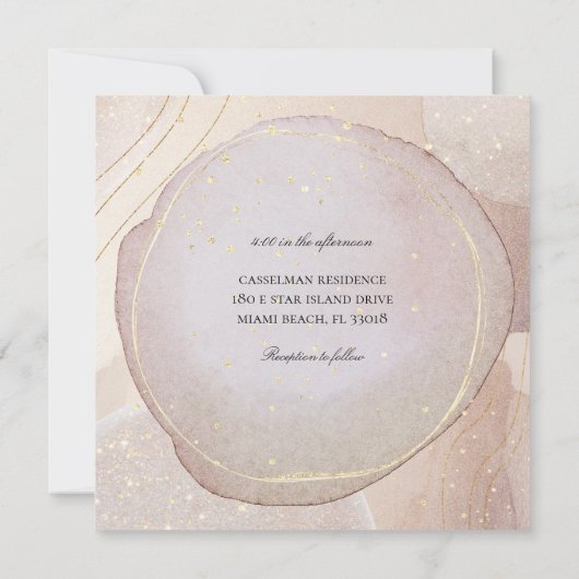 Invitation Blush Fawn & Rose Opal Elegant Mariage or (Dos)