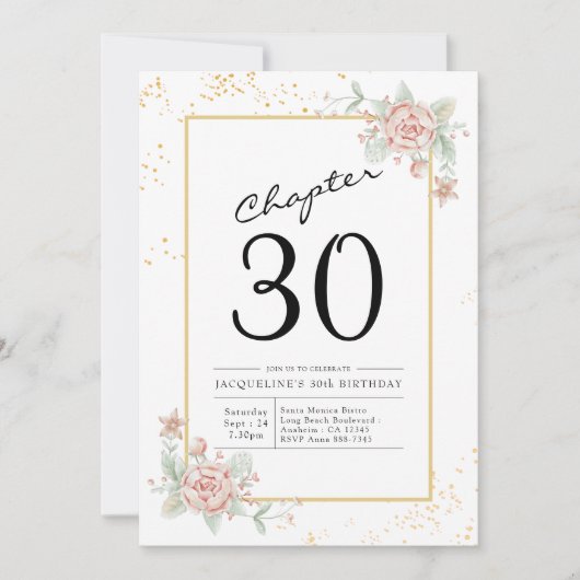Invitation Blush Floral 30e anniversaire (Devant)