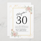 Invitation Blush Floral 30e anniversaire (Devant / Derrière)