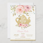 Invitation Blush Floral 50e anniversaire High Tea Party N'IMP (Devant)
