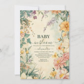 Invitation Blush Floral Baby in Bloom Baby shower (Devant)
