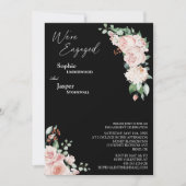 Invitation Blush Floral Black Nous sommes engagés (Devant)