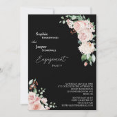 Invitation Blush Floral Black Photo Party (Devant)