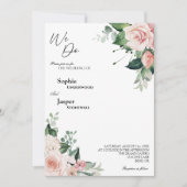 Invitation Blush Floral Blanc Nous faisons Mariage (Devant)