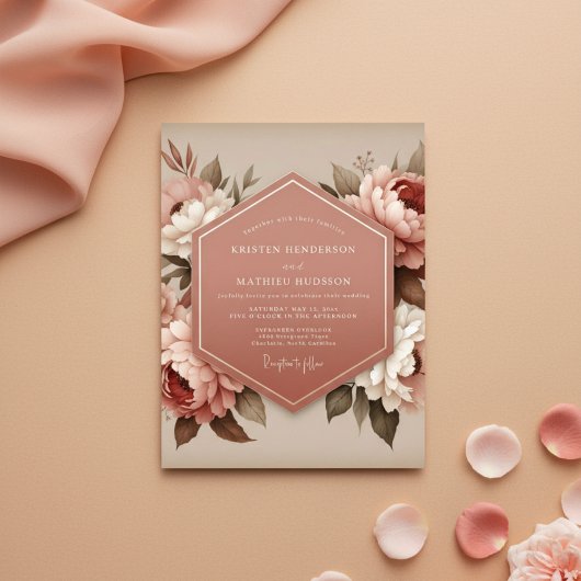 Invitation Blush Floral Bloom Wedding