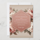 Invitation Blush Floral Bloom Wedding (Devant)
