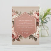 Invitation Blush Floral Bloom Wedding (Debout devant)