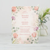 Invitation Blush Floral Élégant (Debout devant)