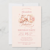 Invitation Blush Floral Elegant 50th Birthday Celebration (Devant)