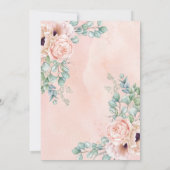 Invitation Blush Floral Elephant Wild Un 1er anniversaire fil (Dos)