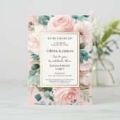 Invitation Blush Floral Engagement Party (Debout devant)