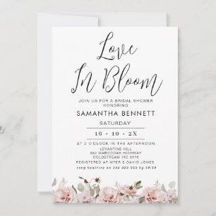 Invitation Blush Floral Eucalyptus Love Fête des mariées