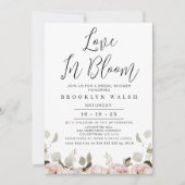 Invitation Blush Floral Eucalyptus Love Fête des mariées (Devant)