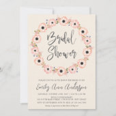 Invitation Blush Floral Frame Bridal Shower (Devant)