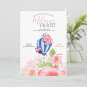 Invitation Blush Floral Hot Air ballon nuptiale douche (Debout devant)