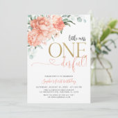 Invitation Blush Floral Little Miss Onederday 1er anniversair (Debout devant)