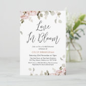 Invitation Blush Floral Love in Bloom Fête des mariées (Debout devant)