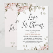 Invitation Blush Floral Love in Bloom Fête des mariées (Devant / Derrière)