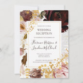 Invitation Blush Floral Moderne | Réception de Mariage (Devant)