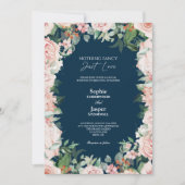 Invitation Blush Floral Navy Simple Nothing Fantastique Photo (Devant)
