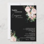 Invitation Blush Floral Noir Bridal Lingerie Douche (Devant)