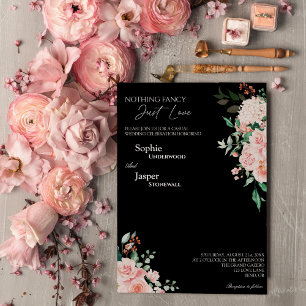 Invitation Blush Floral Noir Rien de fantaisie Juste Amour Ma