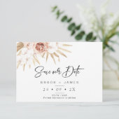 Invitation Blush Floral Palm Boho Mariage Enregistrer La Cart (Debout devant)