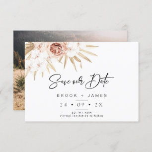 Invitation Blush Floral Palm Boho Mariage Enregistrer La Cart
