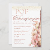 Invitation Blush Floral Pop la Fête des mariées Champagne (Devant)