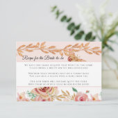 Invitation Blush Floral Rose or Elégante aquarelle nuptiale (Debout devant)