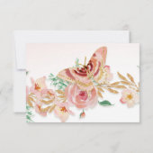 Invitation Blush Floral Rose or Elégante aquarelle nuptiale (Dos)